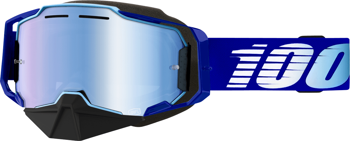 100% Armega Snow Goggles - Royal - Blue Mirror - Part No. 50008 - 00004 - Moto - House MX
