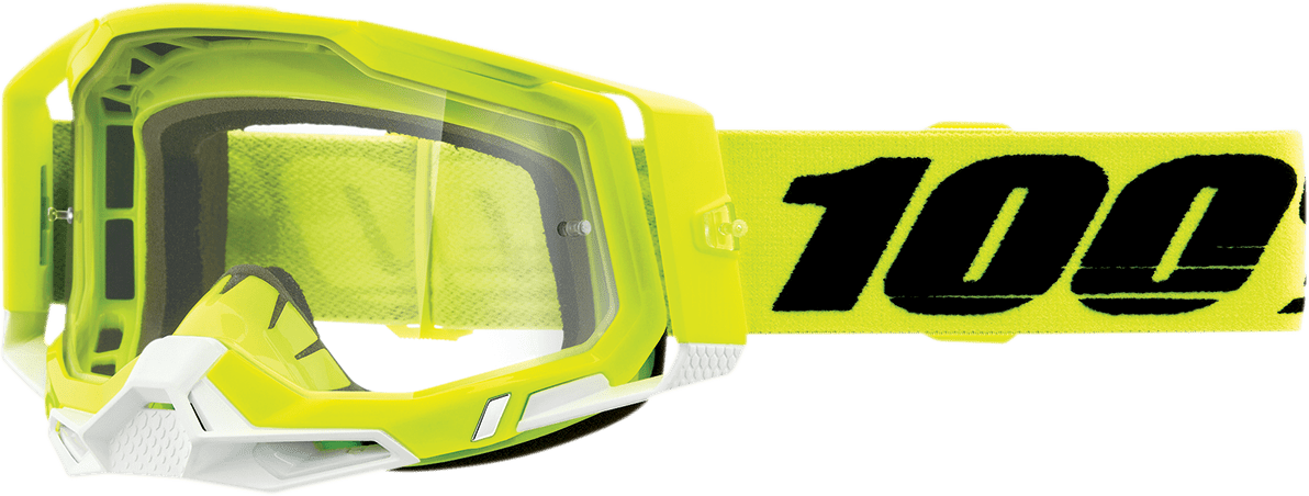 100% Racecraft 2 Goggles - Fluo Yellow - Clear - 50009 - 00004 - Moto - House MX