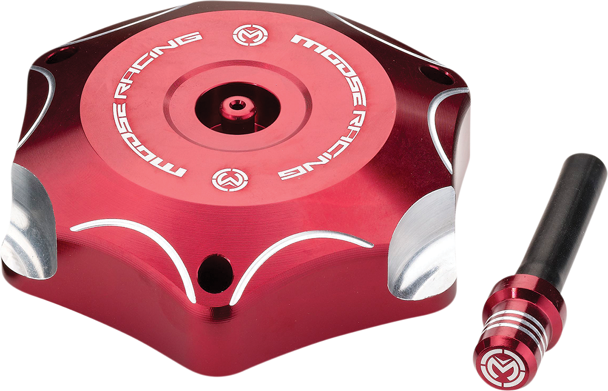 MOOSE OFFROAD T03-1132R Aluminum Gas Cap for Honda, Durable, Red Finish