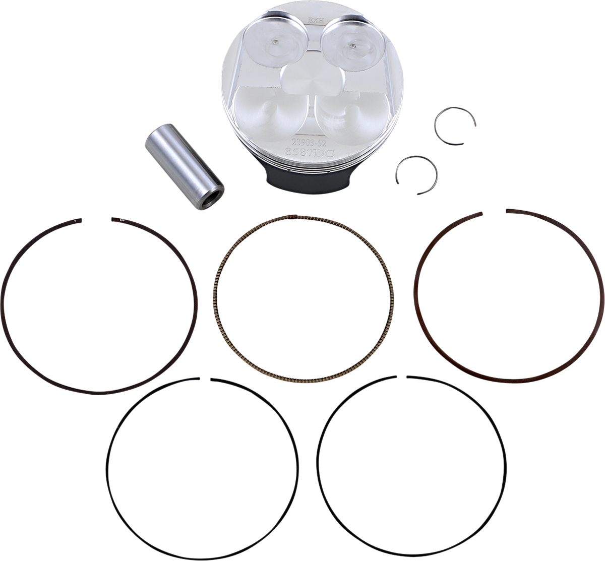 WOSSNER 8587DC Piston Kit - 77.97 mm for Honda Engines 2000-2023