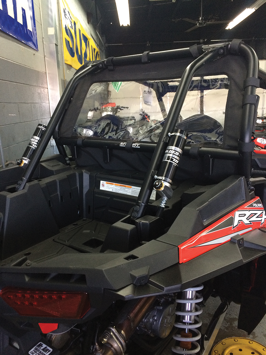 MOOSE OFFROAD 0521-1442 UTV Rear Windscreen Panel for 2015-2016 Polaris RZR, black nylon and clear vinyl - Moto-House MX