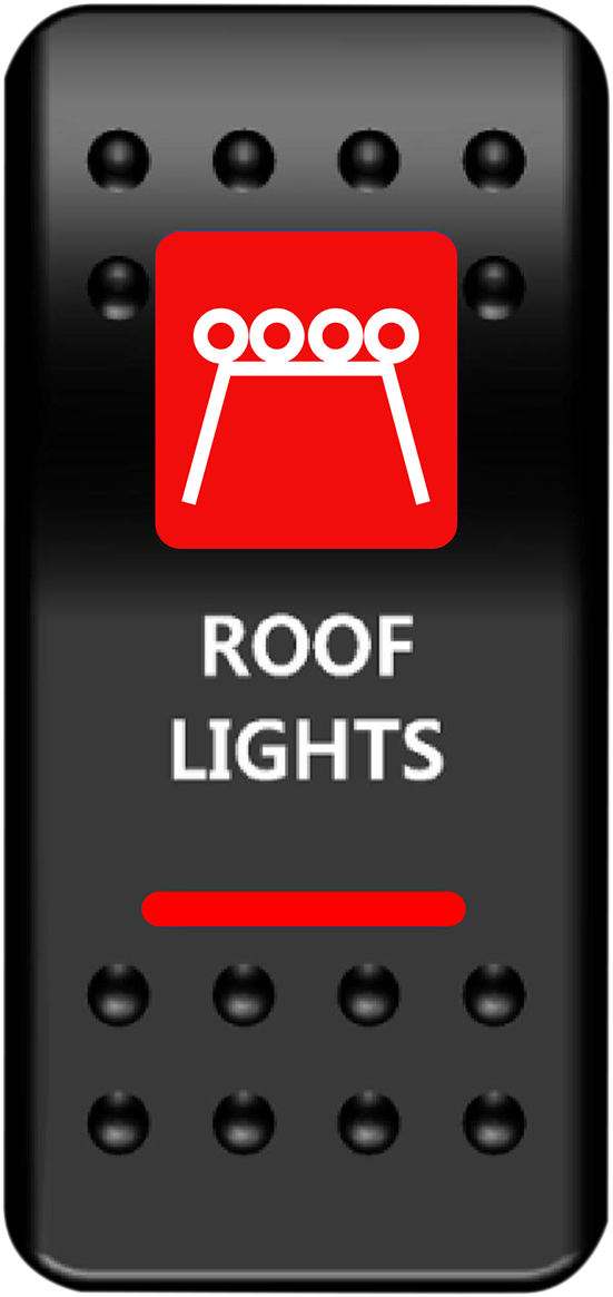 MOOSE OFFROAD RFL-PWR-R Black and Red LED Rocker Switch with Grip Button for UTV Roof Light - Moto-House MX