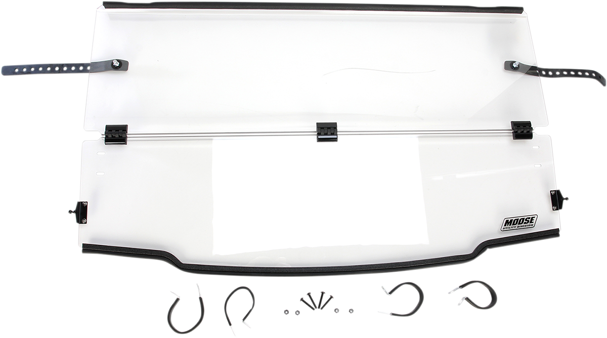 MOOSE OFFROAD LEMA100-0026 Clear Full Folding Polycarbonate Windshield for 2015-2019 Polaris Ranger Mid-Size 500 570 ETX EV - Moto-House MX