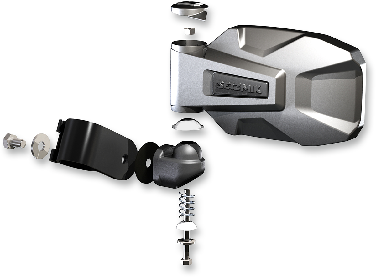 SEIZMIK Mirrors - Strike - Side View - Rectangle - Black - Polaris Pro Fit/Can Am/Kawasaki Profiled ROPS