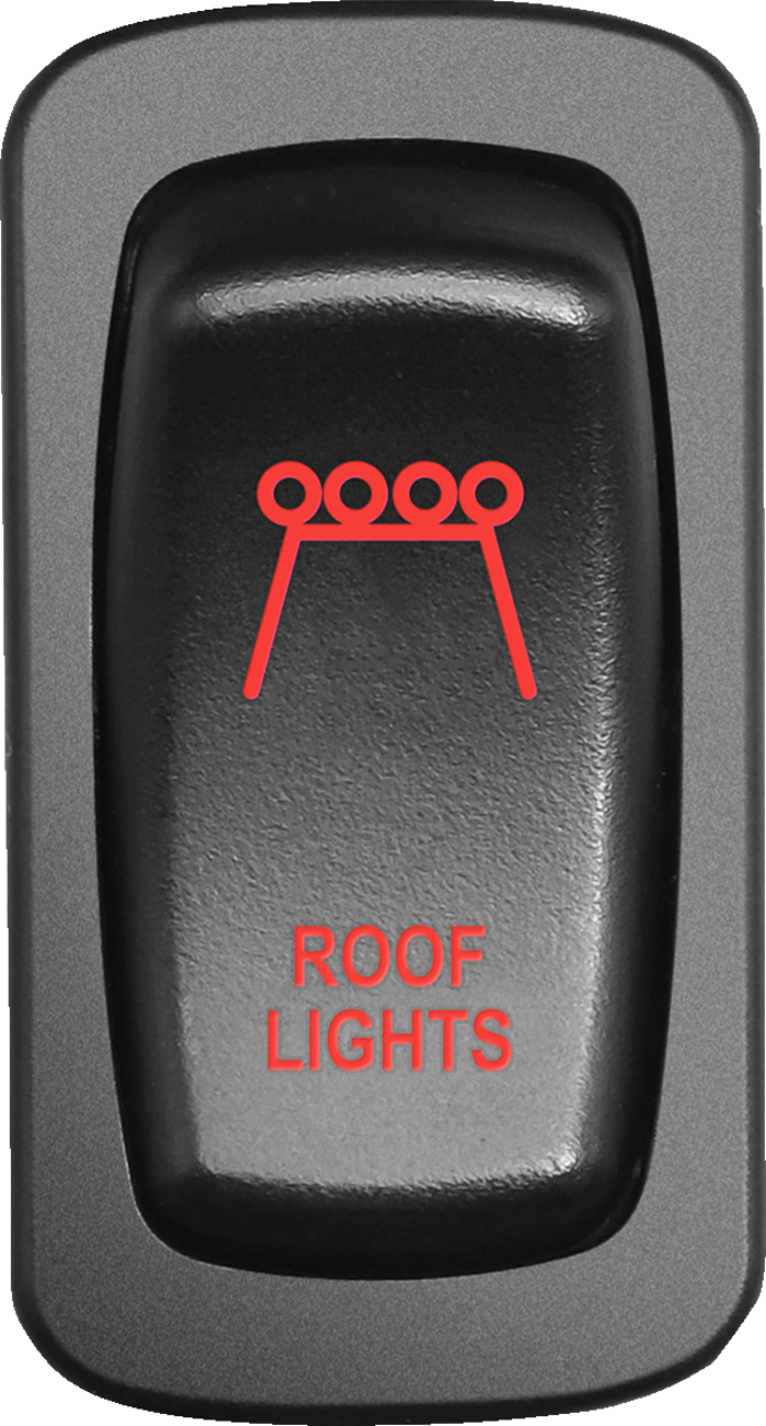 MOOSE OFFROAD RFL-CAR-R Black and Red LED Low-Profile Roof Light Rocker Switch for UTV Dash - Moto-House MX