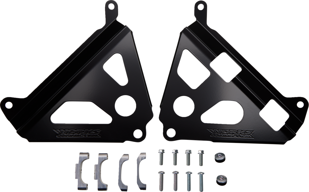 Works Connection Yamaha 18-B181 Radiator Brace Set - Black, Reinforces Radiators for Off-Road Performance