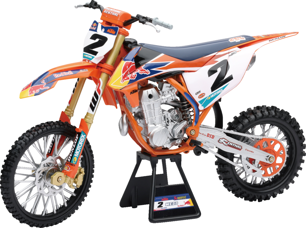 NEW RAY TOYS 49683 Red Bull KTM 450 SX-F Mini Replica 2024 KTM Motorcycle for Kids & Collectors