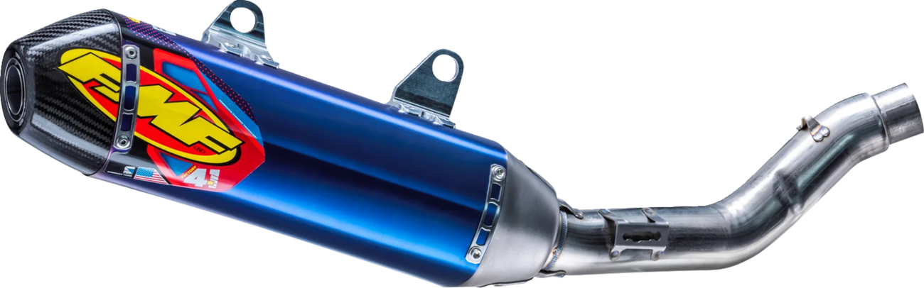 FMF Factory 4.1 RCT Slip-On Muffler - Blue Anodized Titanium with Carbon Fiber End Cap - KX250F 042412