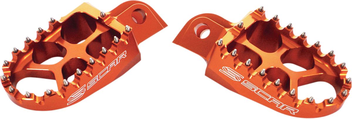 Scar Racing S5510OR 2020s Evolution Foot Pegs Off-Road Orange