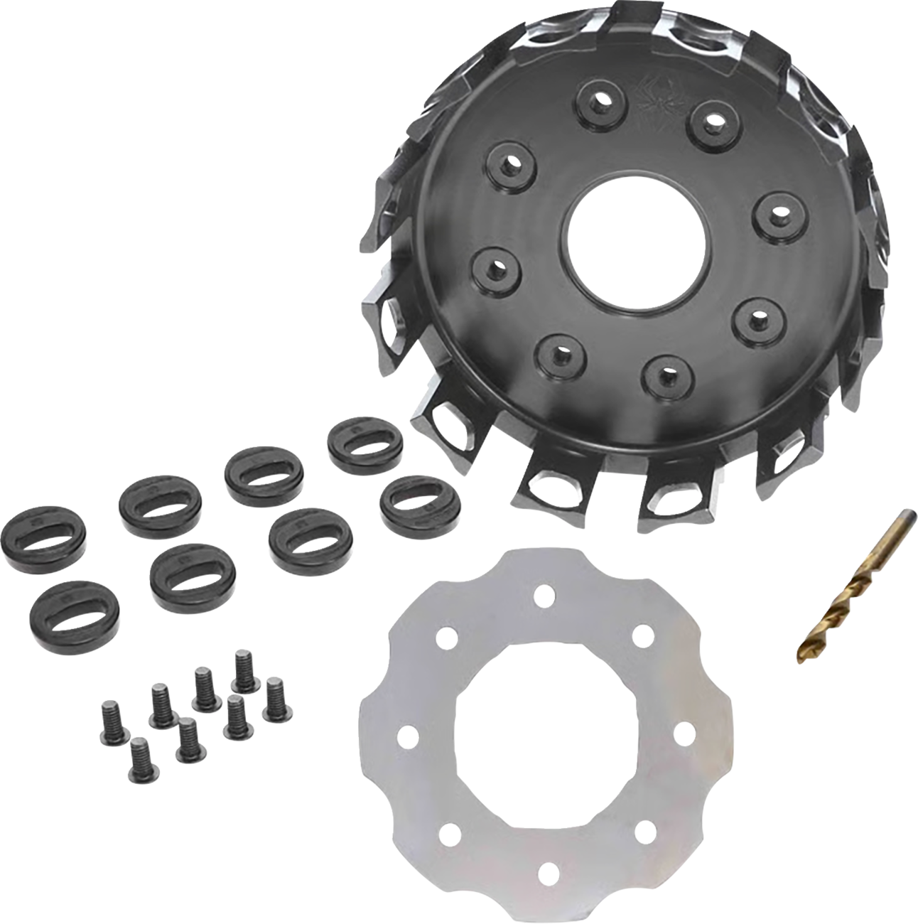 REKLUSE RMS-4112002 Hard-Anodized Billet Aluminum Clutch Basket with Replaceable Dampening Cushions for 2024-2025 Triumph TF 250-X TF 250-E - Moto-House MX