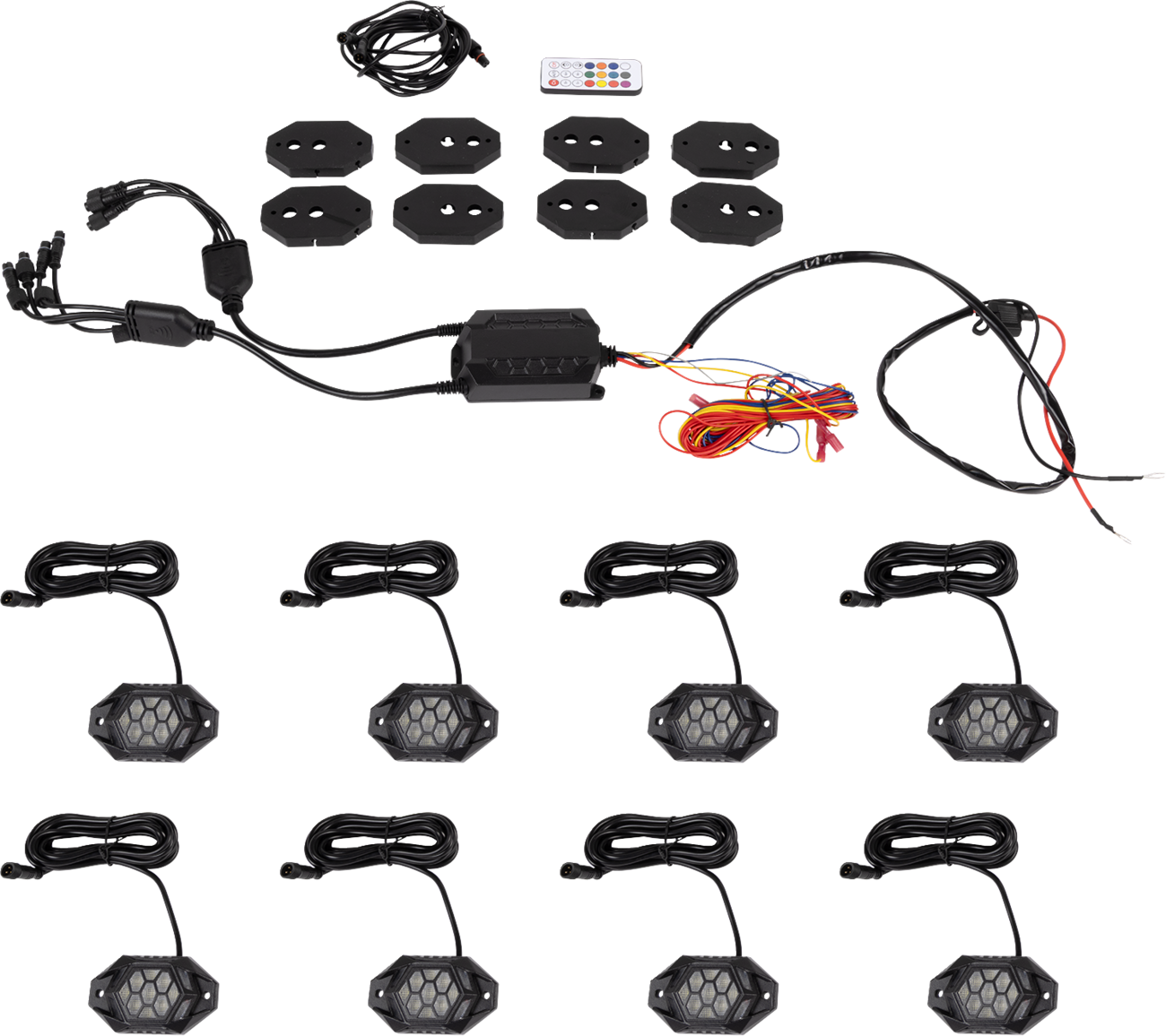 MOOSE OFFROAD Rock Light Kit - RGB - 8 Pods 100-3615-PU