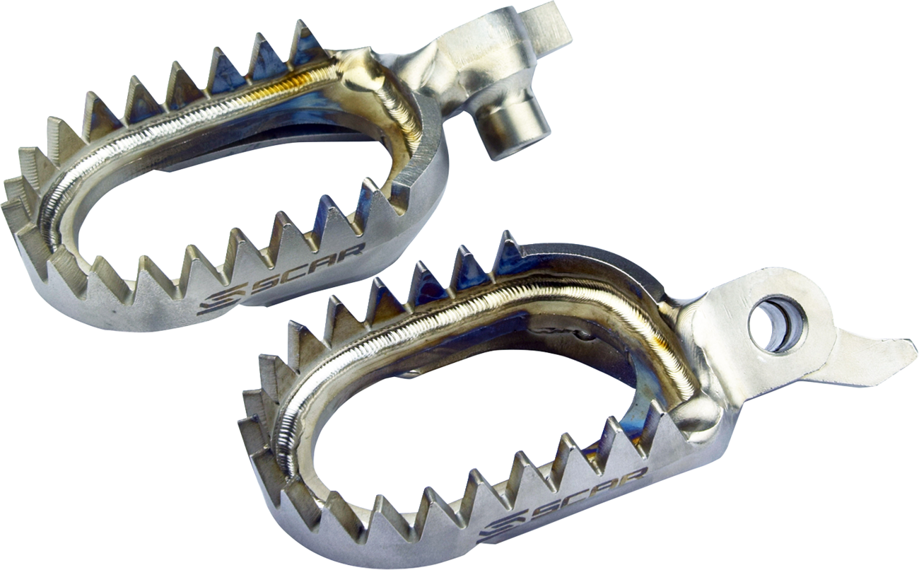 SCAR RACING S1517AM 2000-2024 Yamaha WR YZ Titanium Anti-Mud Foot Pegs