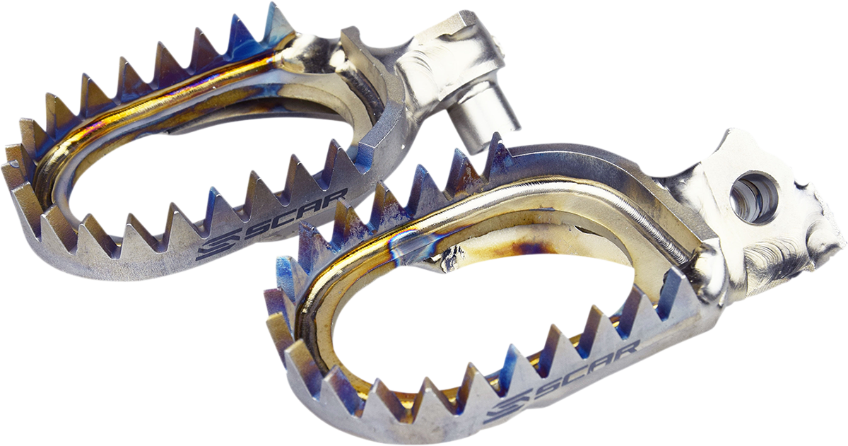 SCAR RACING S1516AM 2020-23 Yamaha YZ/WR/Tenere Titanium Anti-Mud Foot Pegs