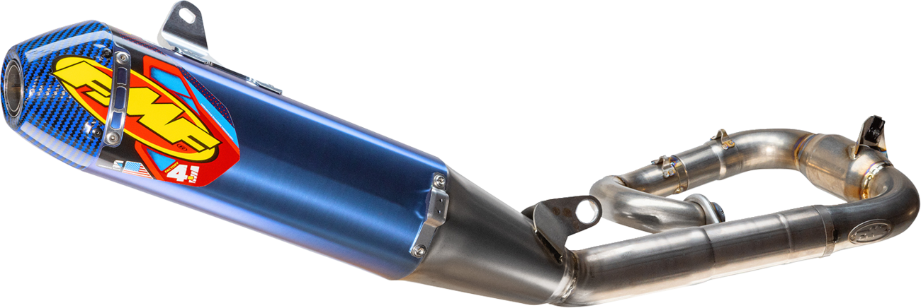 FMF Factory 4.1 RCT Exhaust System - Titanium/Anodized - Blue with Carbon End Cap - YZ450F 044490