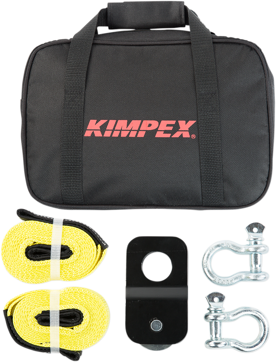 KIMPEX Portable Winch Accessory Kit 258025 – Tow Straps, Shackles & Snatch Block