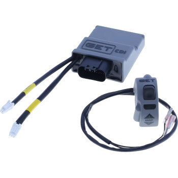 GET CDI Ignition module part number GK-CDI-0008 with handlebar map switch for KTM, Husqvarna, and GasGas 125cc models.