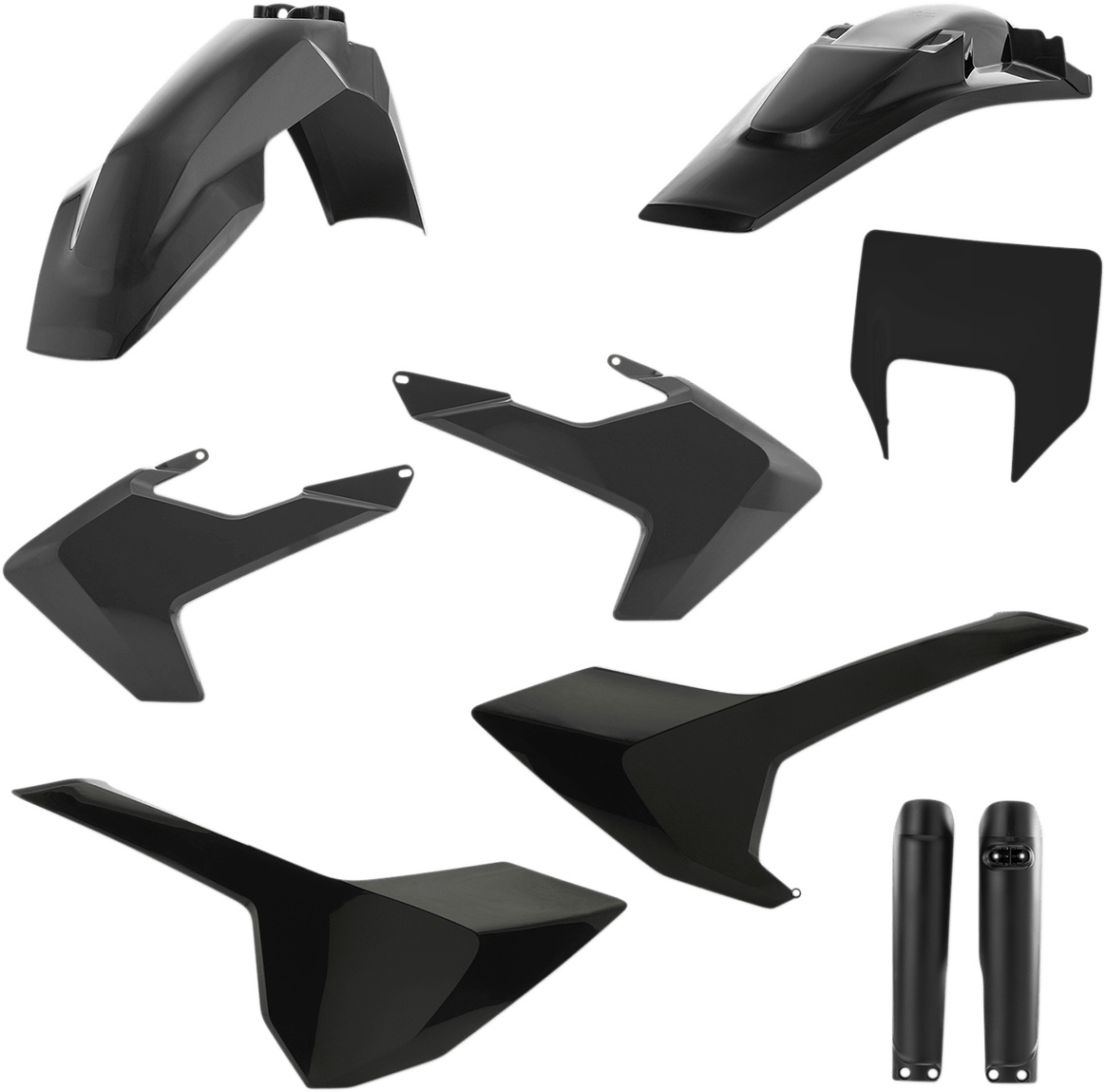Acerbis 2733430001 Full Replacement Plastic Kit in Black for 2017-2019 Husqvarna FE and TE motorcycles