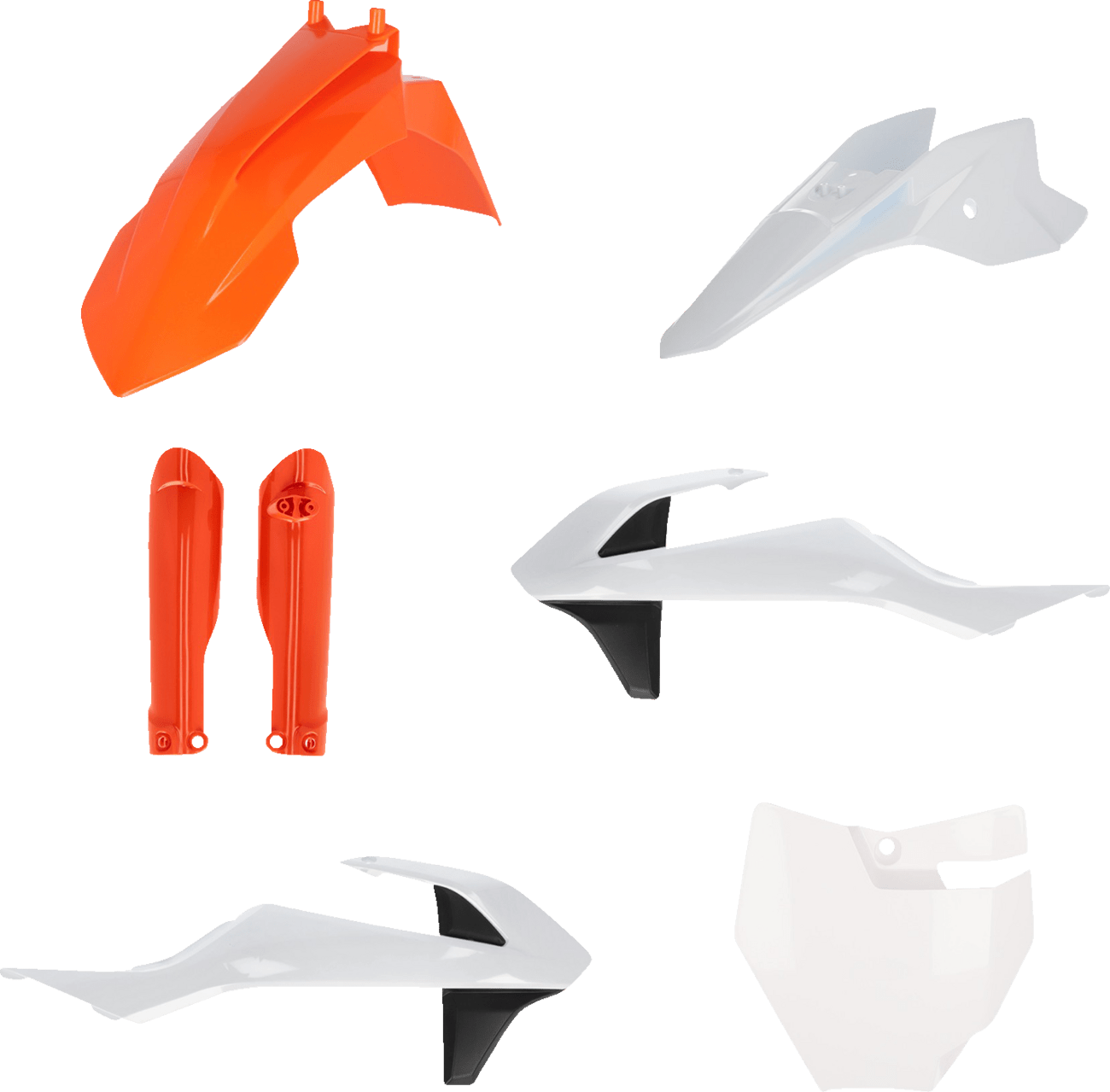 Acerbis 2980585569 Full Replacement Plastic Kit in Orange, White, and Black for 2016-2024 KTM and Gas Gas motorcycles