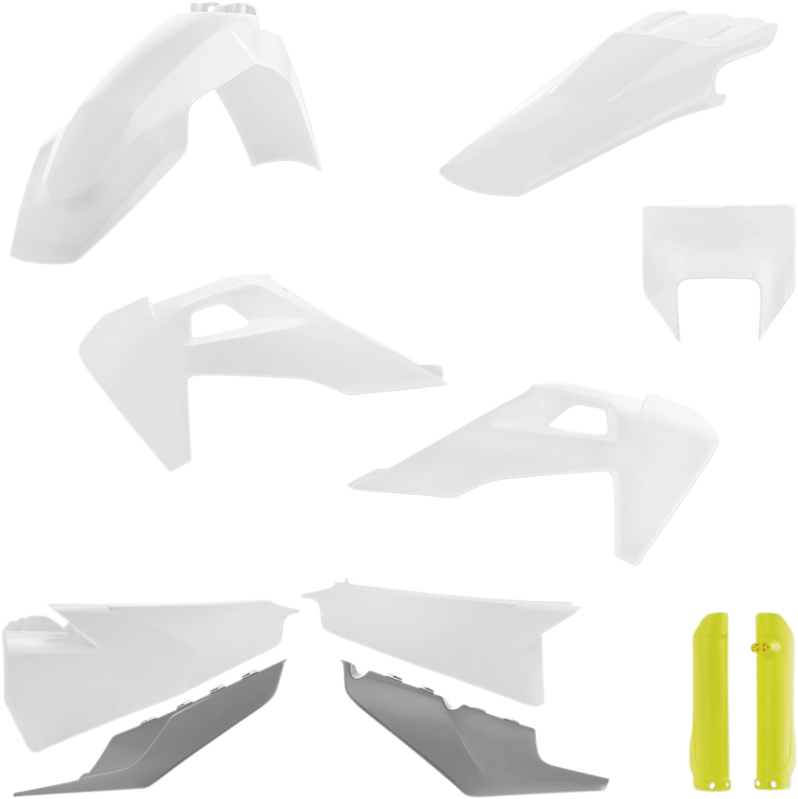 Acerbis 2791536812 Full Replacement Plastic Kit in OEM White/Yellow/Gray for 2020-2023 Husqvarna FE/TE