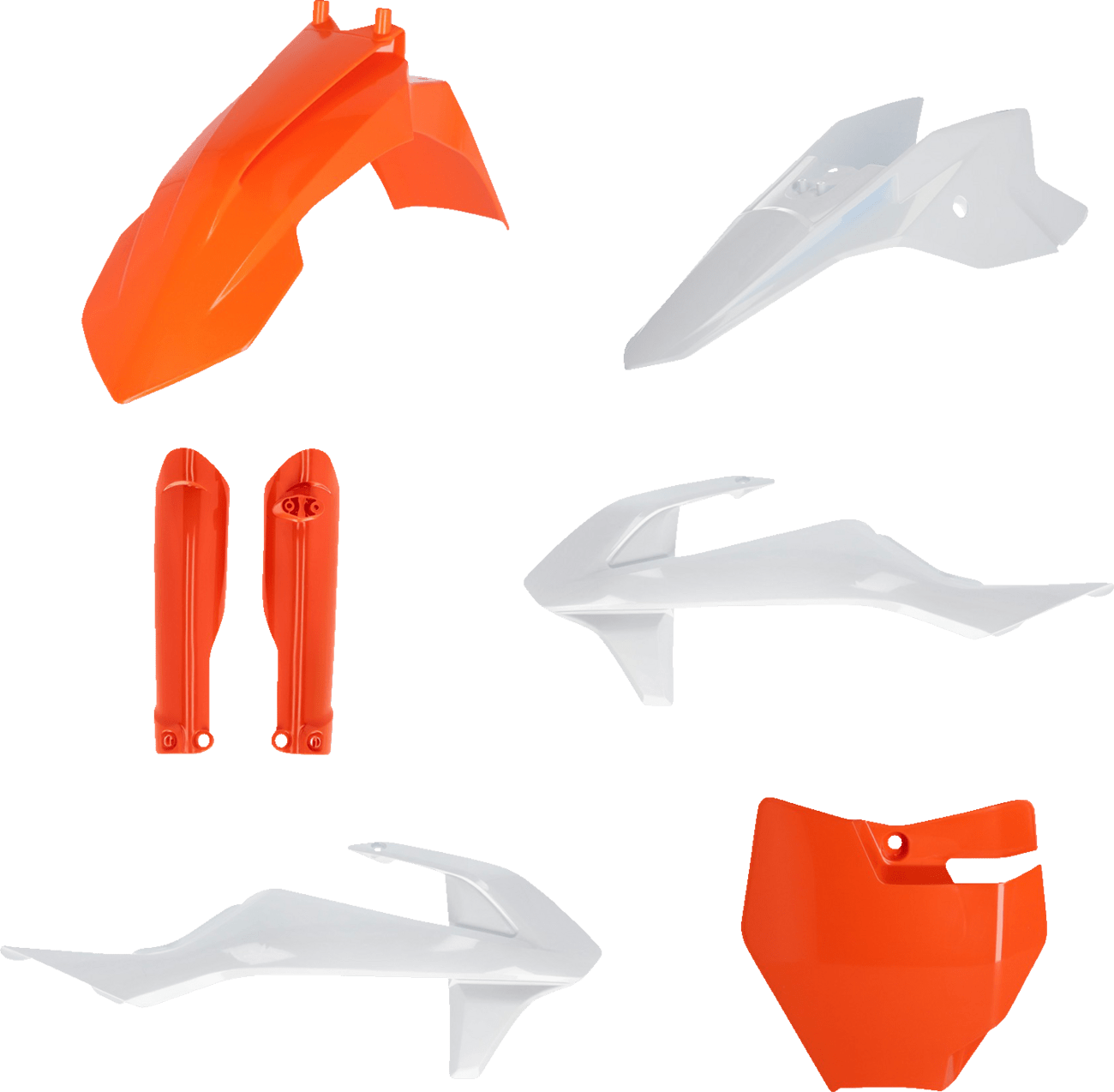 Acerbis 2980587705 Full Replacement Plastic Kit in '23 OEM Orange and White for 2016-2024 KTM and Gas Gas motorcycles