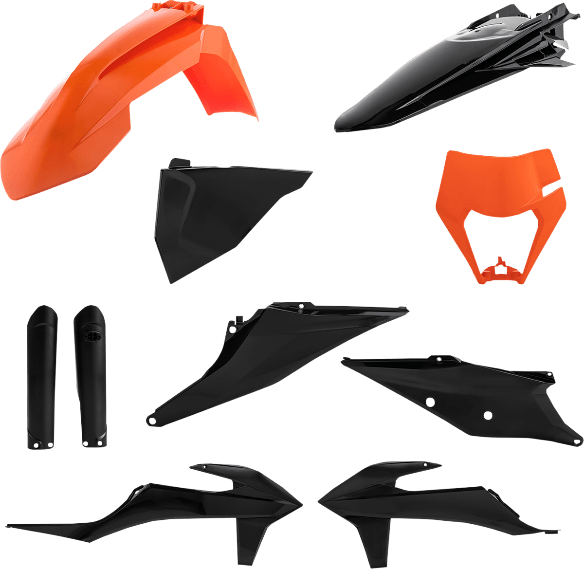 Acerbis 2791545225 Full Body Replacement Plastic Kit in Black and Orange for 2020-2023 KTM EXC and XC motorcycles