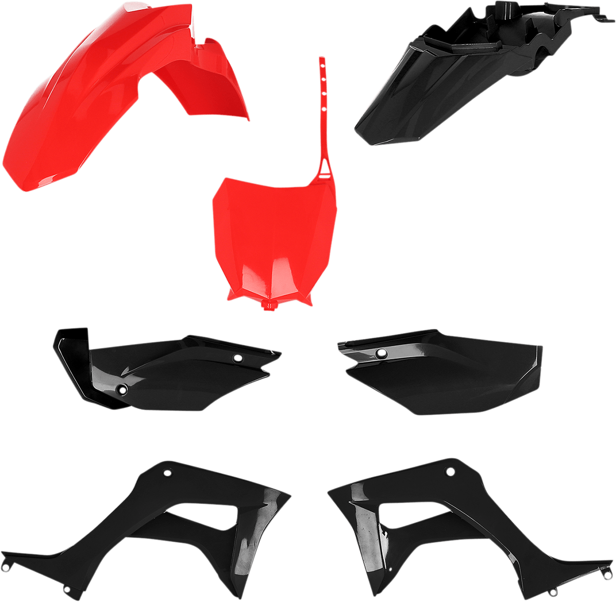 Acerbis 2861931018 Full Body Replacement Plastic Kit in Red and Black for 2019-2025 Honda CRF110F motorcycles