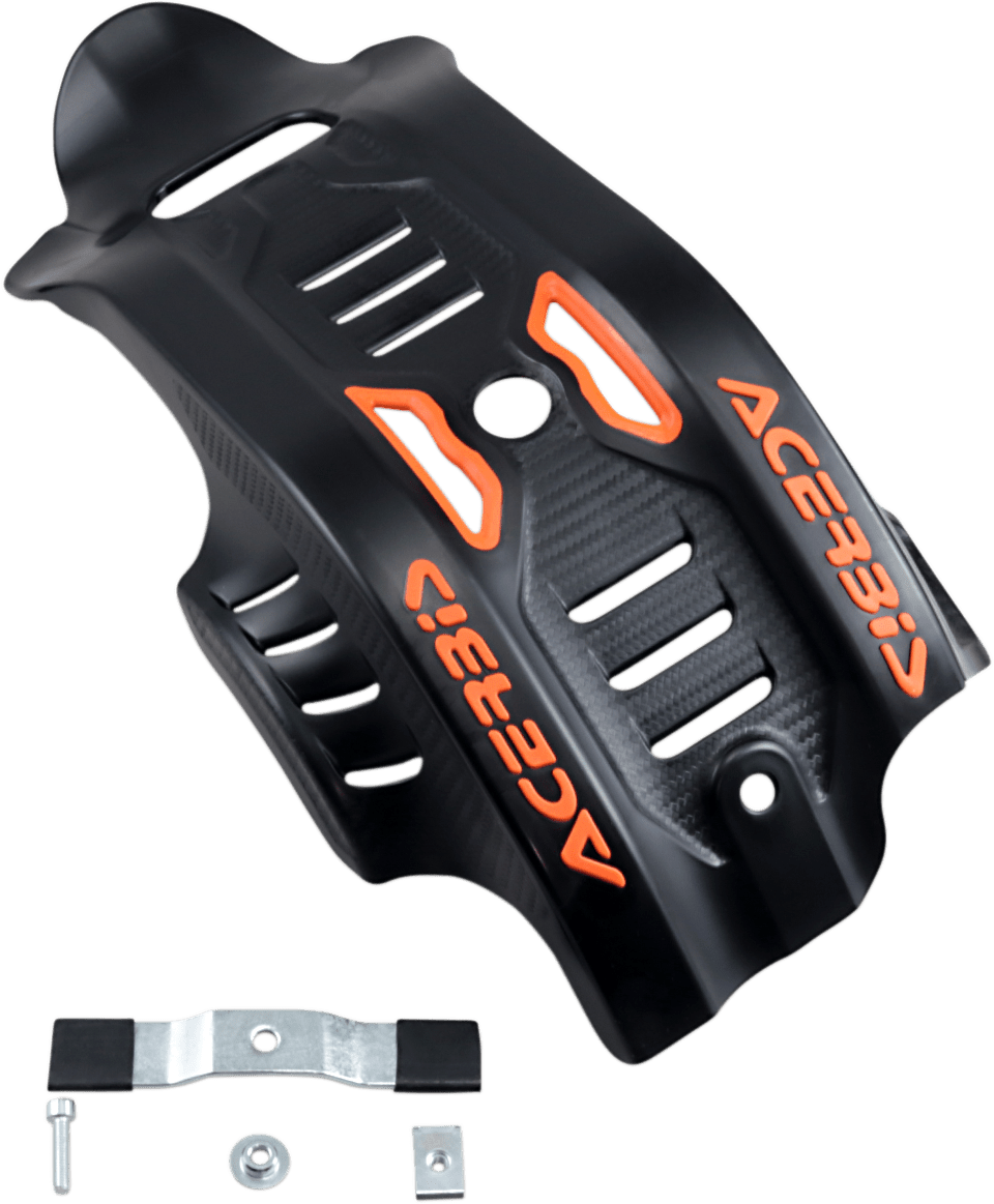 Acerbis Black and Orange Polypropylene Skid Plate for 2021-2023 GasGas, 2019-2023 KTM, and 2019-2022 Husqvarna 450 motorcycles