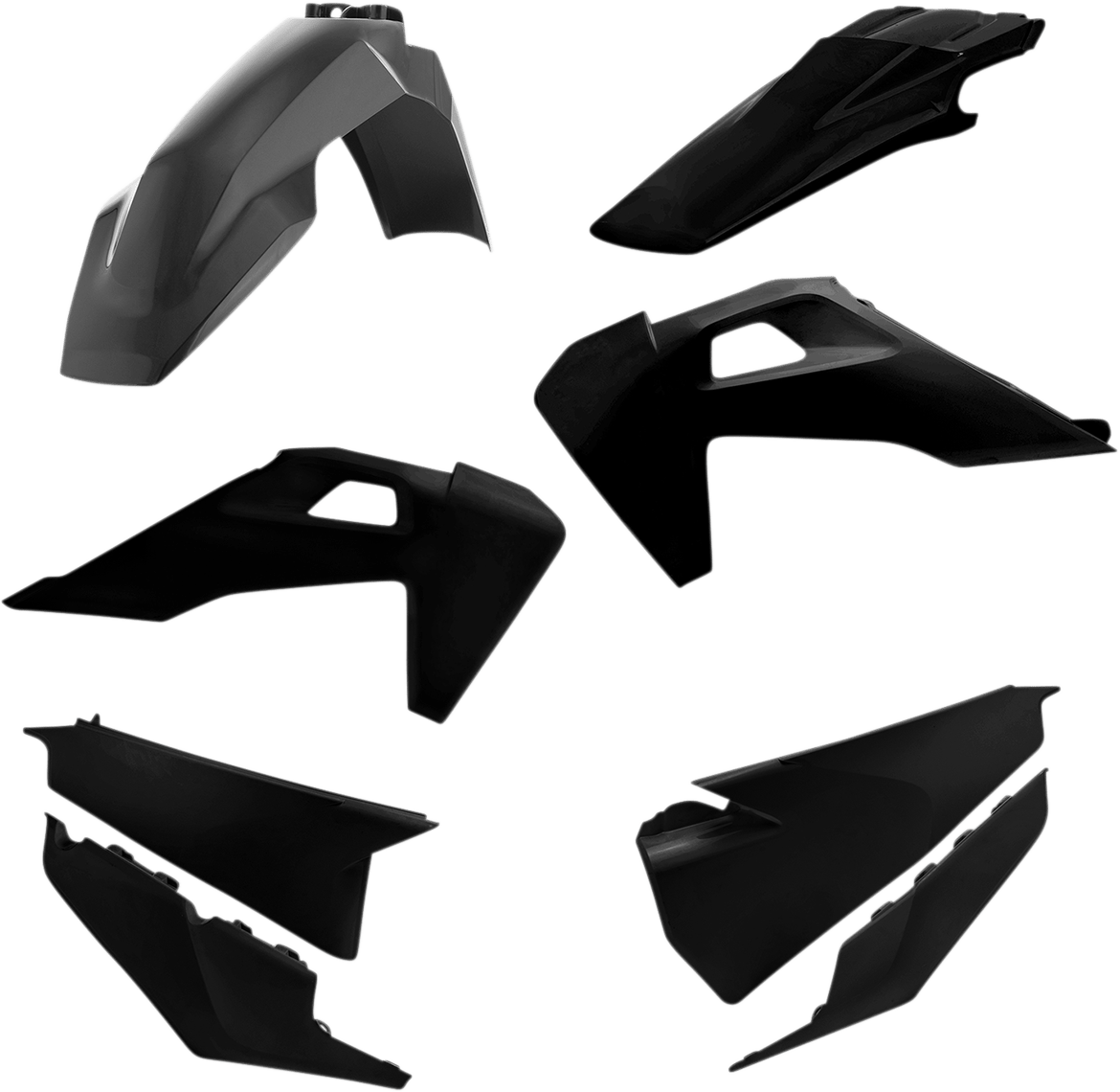 Acerbis 2791550001 Standard Body Replacement Plastic Kit in Black for 2020-2023 Husqvarna FE and TE motorcycles