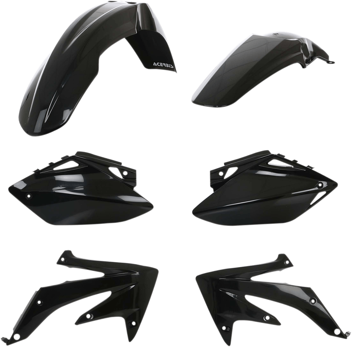 Acerbis 2082050001 Standard Body Replacement Plastic Kit in Black for 2007-2008 Honda CRF450R motorcycles
