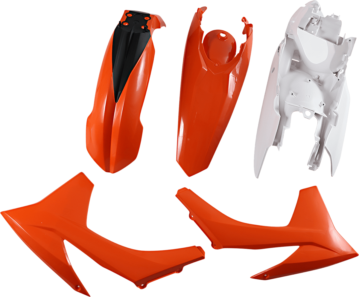 Acerbis 2250393593 Standard Body Replacement Plastic Kit in OEM Orange and White for KTM EX/XC dirt bikes
