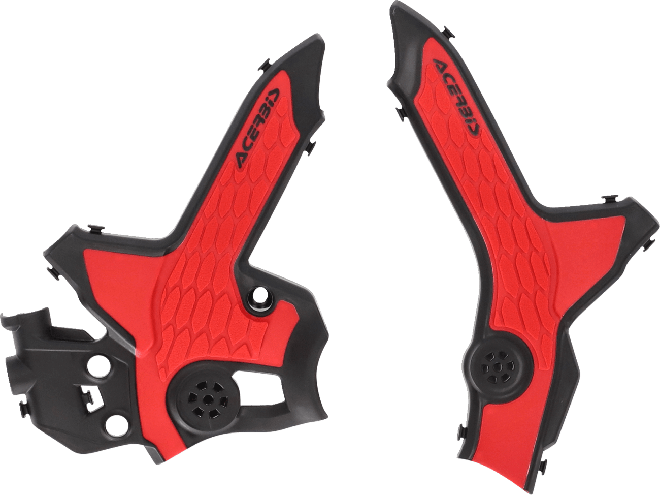 Acerbis 2979621042 X-Grip Frame Guards in Black/Red for 2021-2024 Honda CRF300L/ABS