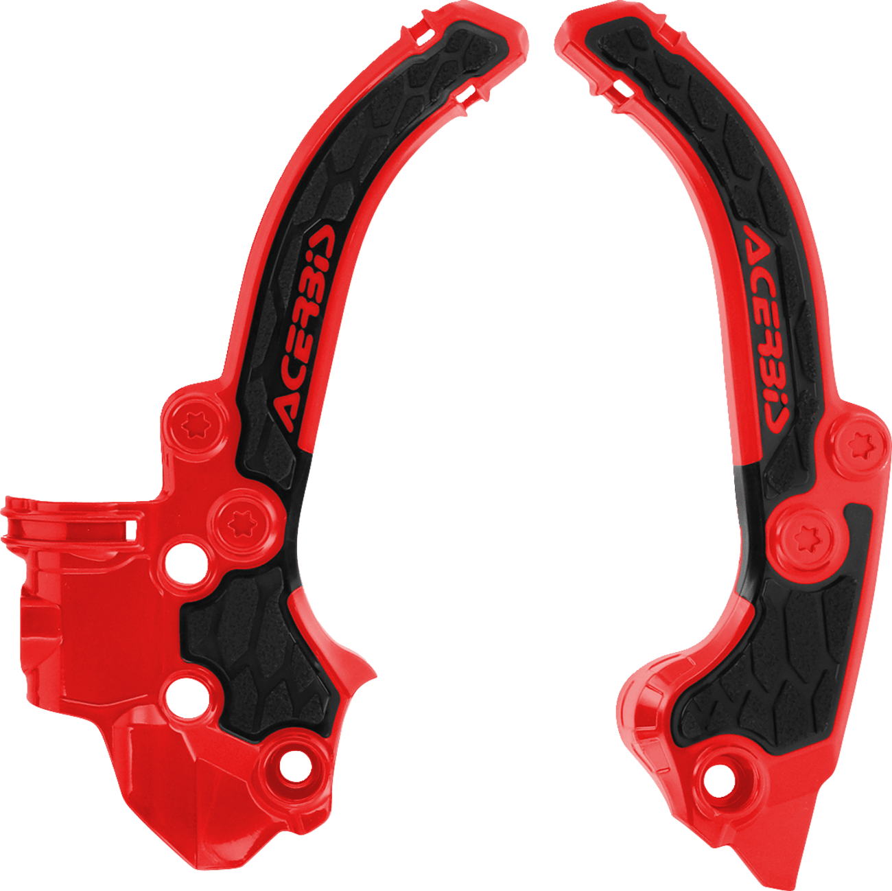Acerbis 2985911018 X-Grip Frame Guards in Black/Red for KTM 50 SX / TC50