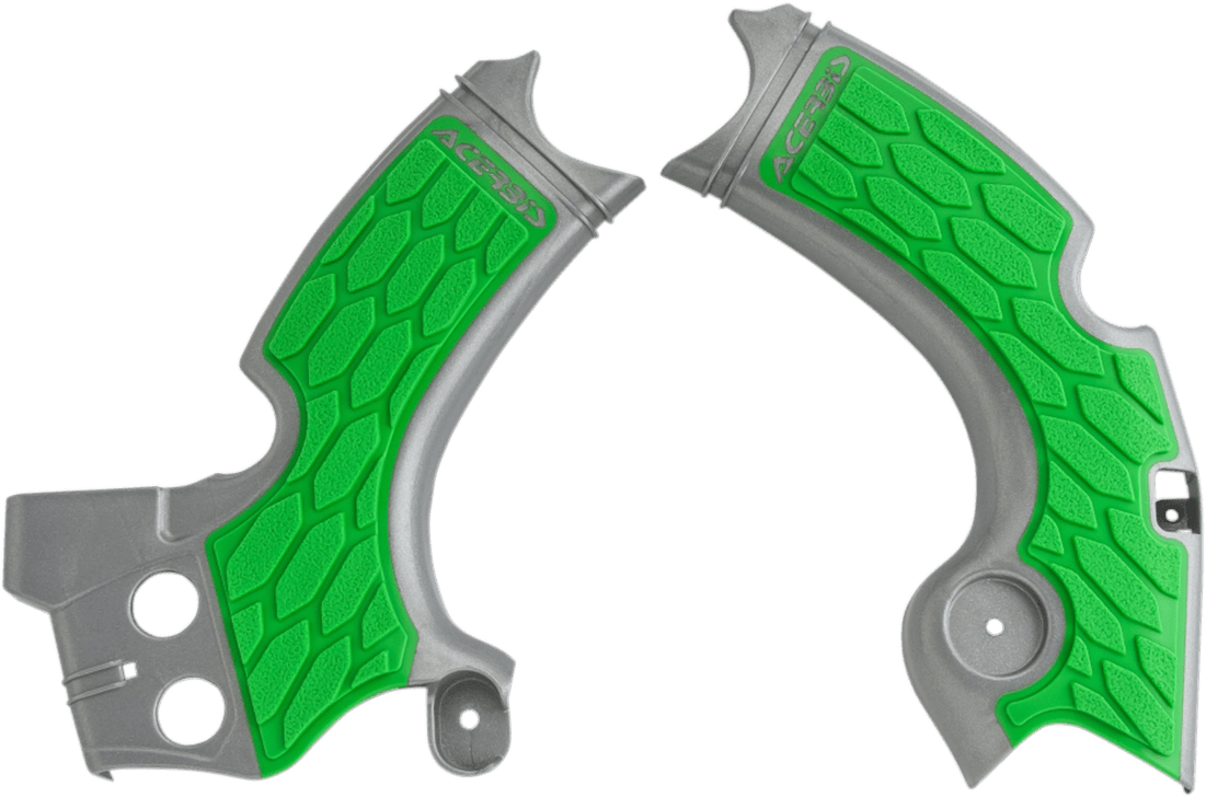 ACERBIS X - Grip Frame Guards - Silver/Green - KX 250 F 2657591417 - Moto - House MX
