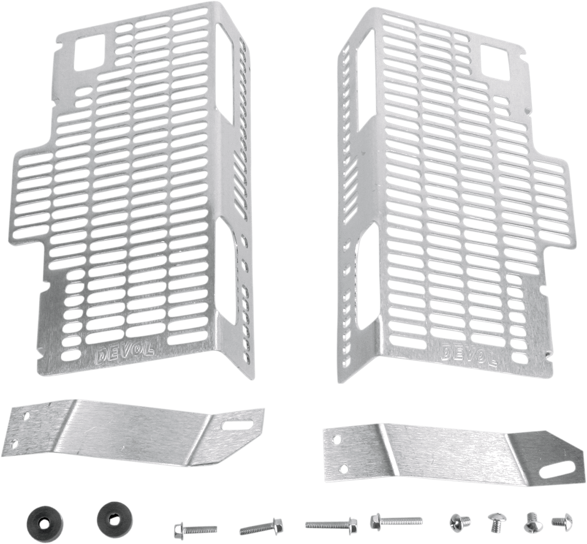 DEVOL Brushed Aluminum Radiator Guard for Honda 0101 - 1202 - Moto - House MX