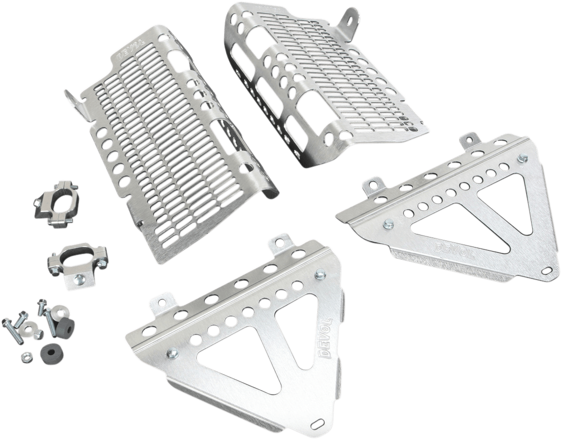 DEVOL Brushed Aluminum Radiator Guard for Honda 0101 - 1210 - Moto - House MX