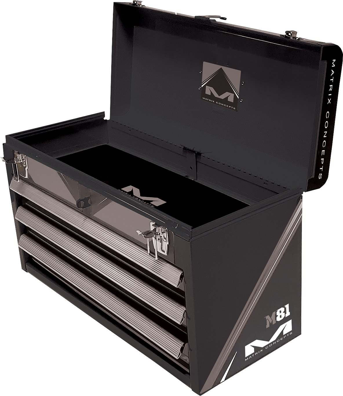 MATRIX CONCEPTS, LLC M81 Worx Box - Black/Grey M81 - 100 with Full - Extension Drawers and Secure Locking - Moto - House MX