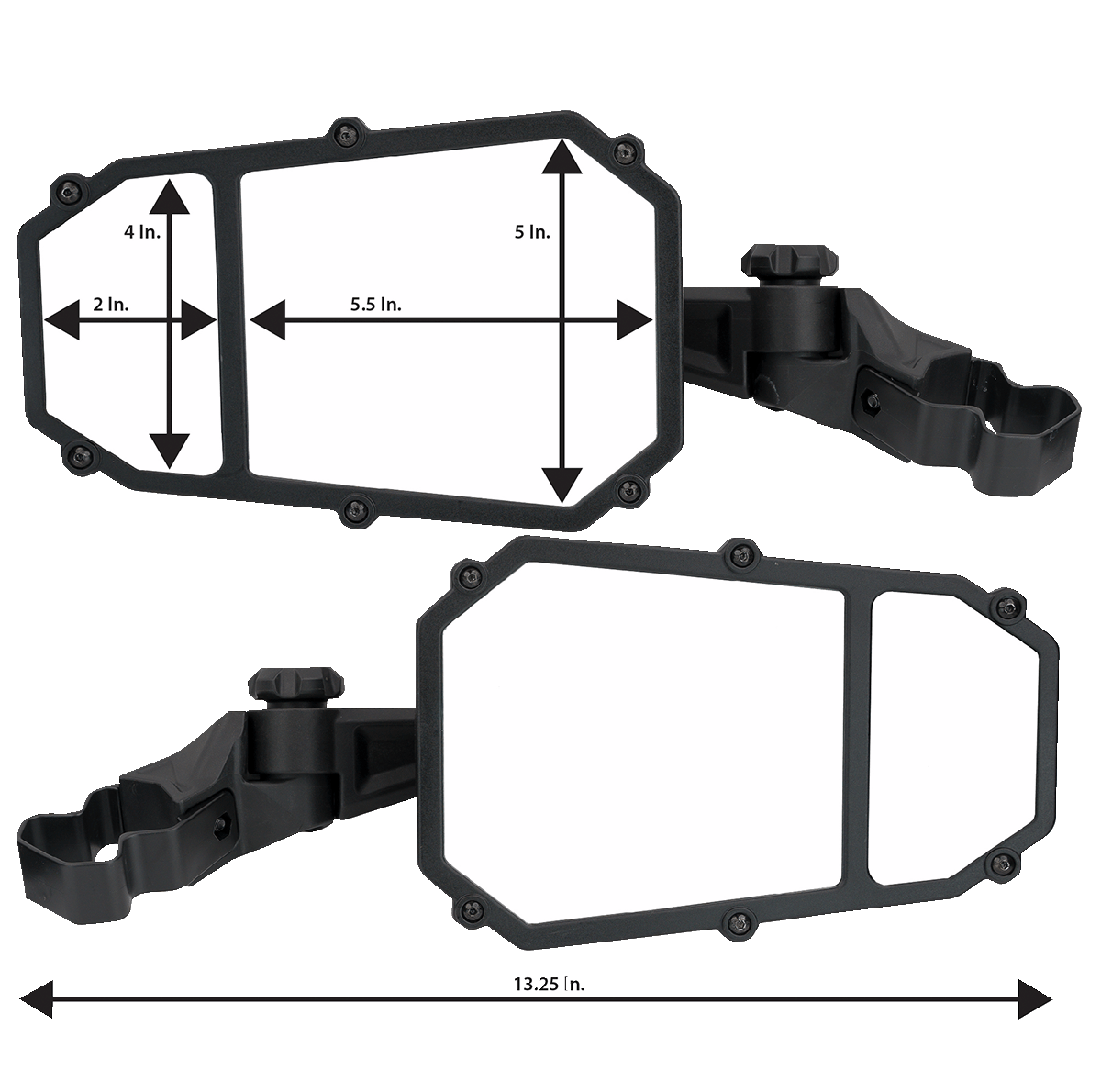 MOOSE OFFROAD Moose Offroad Elite Pro Side View Mirror Kit - Black, Part Number MEMIRKIT - ES2CCS MEMIRKIT - ES2CCS - Moto - House MX