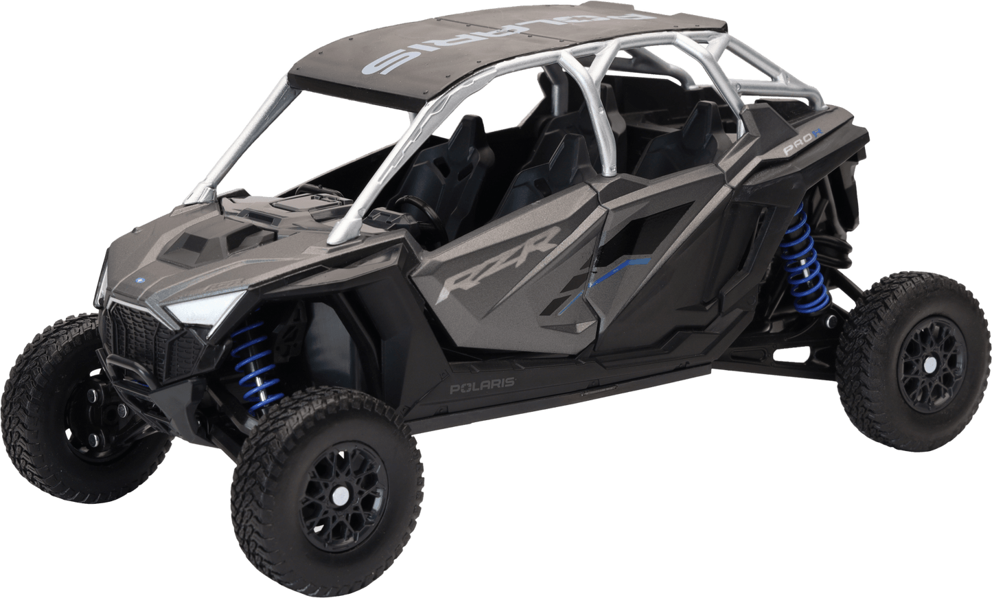 NEW - RAY NEW - RAY - 1:18 Scale Polaris Rzr Pro R4 Matte Heavy Metal - Part Number 58453A - Fits Universal Collectors 58453A - Moto - House MX