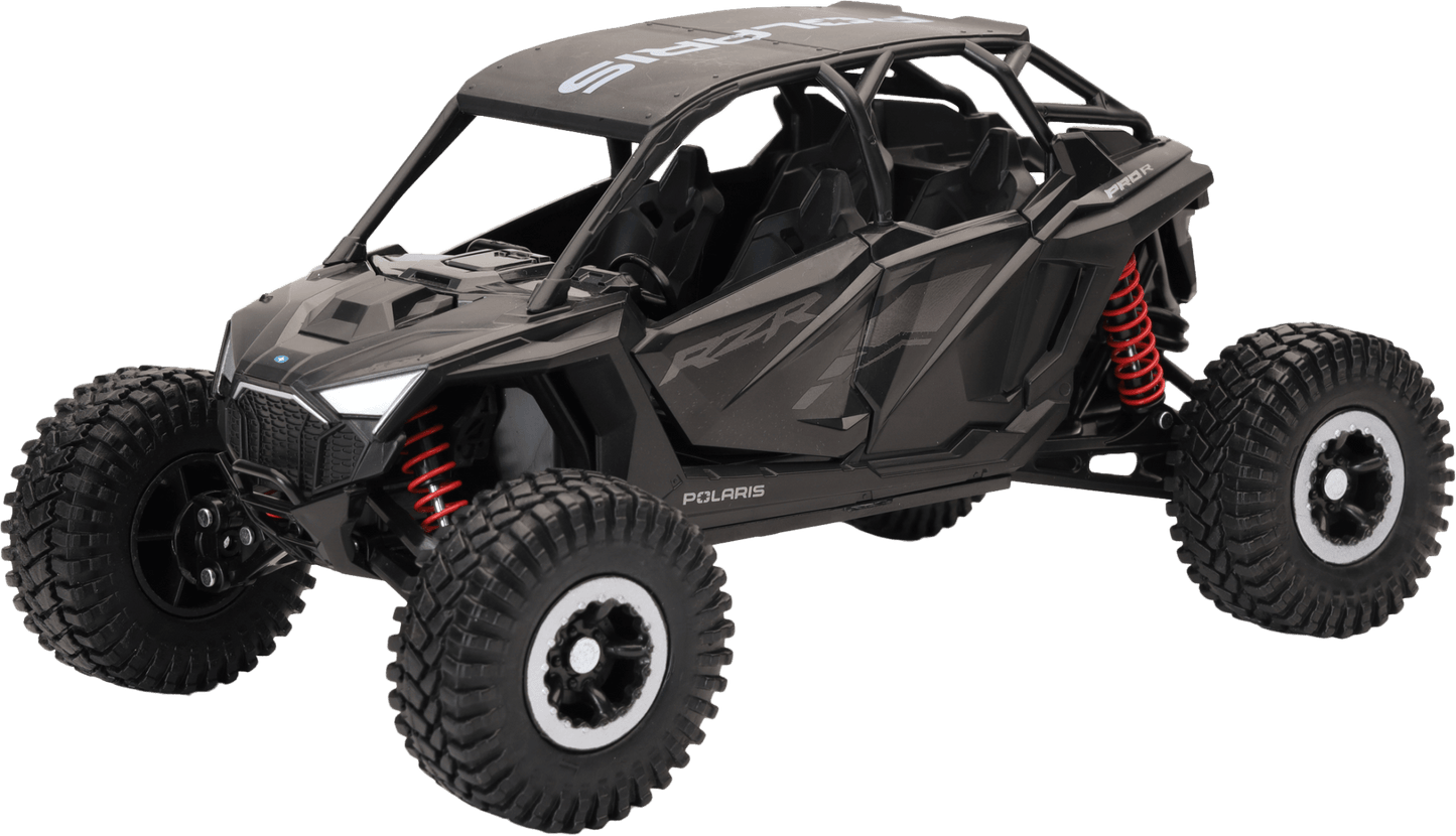 NEW - RAY NEW - RAY - 1:18 Scale Polaris Rzr Pro R4 Rock Crawler Stealth Black - Part 58466B - Fits Universal 58466B - Moto - House MX