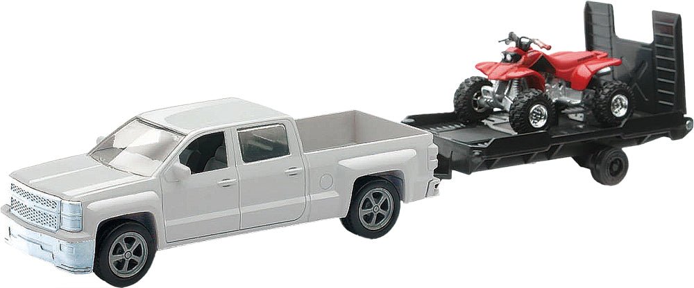 NEW - RAY NEW - RAY - Replica 1:43 Chevy White Truck/Trailer/ATV - Part 19535B - Red & White - fits Various Models 19535B - Moto - House MX