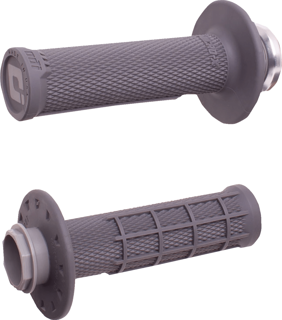 ODI Micro - X Half - Waffle v2 Lock - On Grips - Graphite/Silver (Part Number: H36MXH) by ODI - Moto - House MX