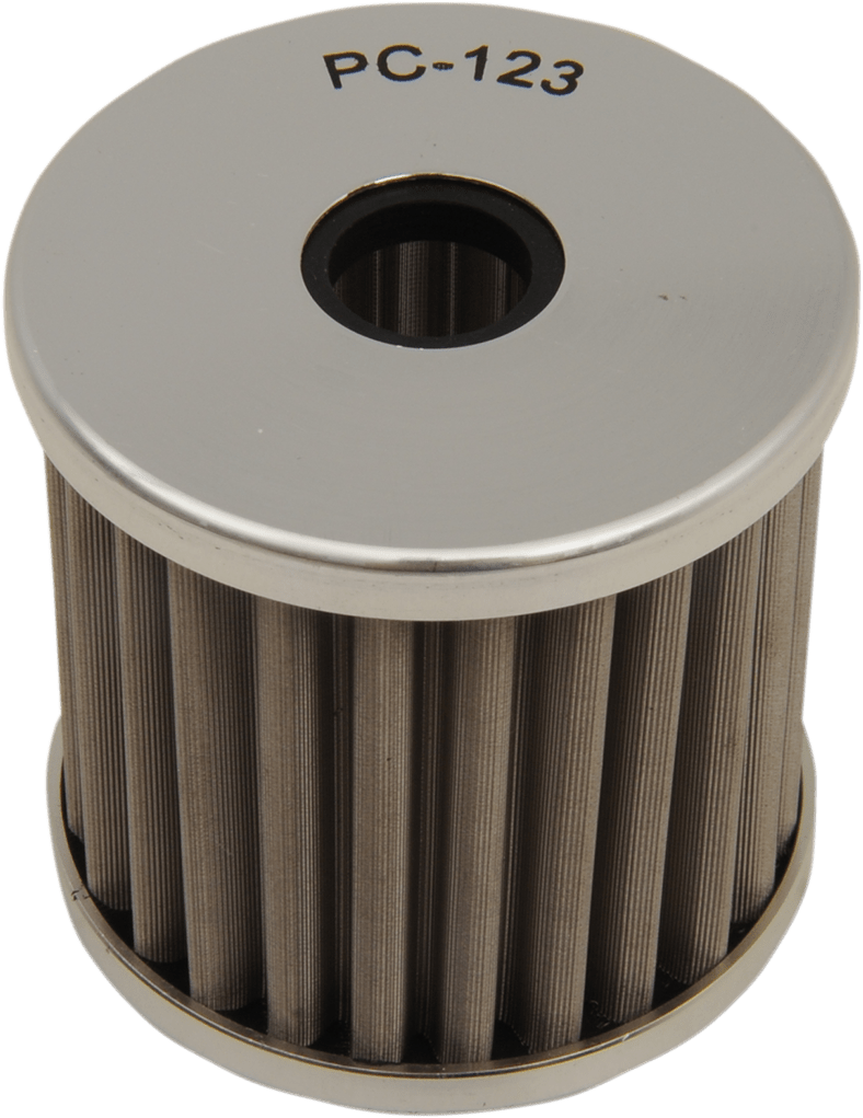 PC RACING Flo? Stainless Steel Oil Filter for Kawasaki PC123 - Moto - House MX