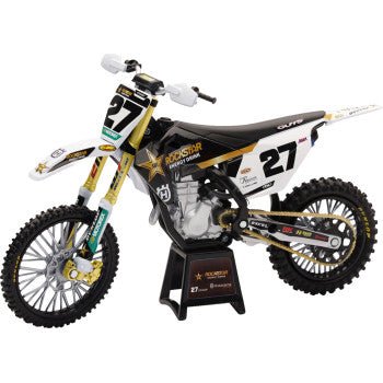 Rockstar Husqvarna Team Bike - Malcolm Stewart - 1:12 Scale - BlackWhite/Gold - New Ray Toys - Moto - House MX
