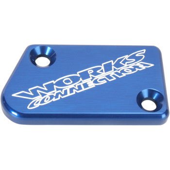 Works Connection - Anodized Billet Aluminum Front Brake Reservoir Cover Blue - 21 - 031 - 2008 - 2024 Yamaha YZ125, YZ250, YZ250F, and YZ450F - Moto - House MX