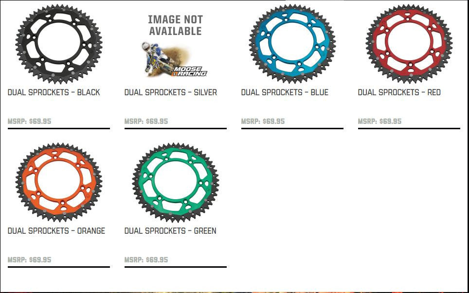 Moose Racing New Dual Sprockets Aluminum and Steel