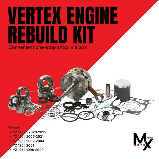 Get your Yamaha YZ125 Running Like New with the Vertex / Wrench Rabbit Engine Complete Rebuild Kit - Moto-House MX