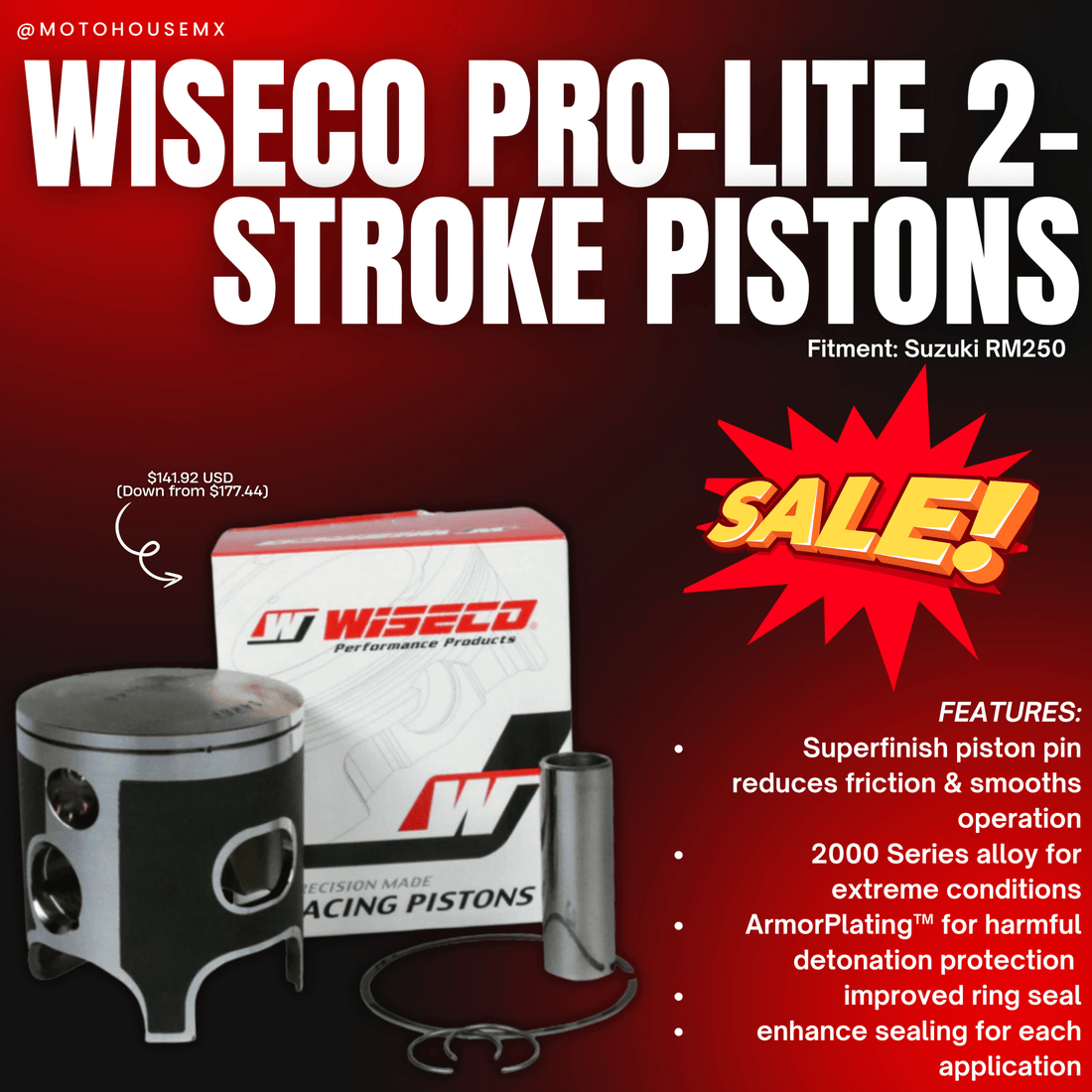 Unlock Peak Performance with Wiseco Pro Lite 2-Stroke Pistons - Moto-House MX