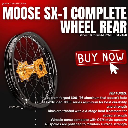 Upgrade Your Suzuki with the Moose Racing SX-1 Complete Rear Wheel - Moto-House MX