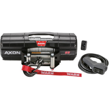 WARN 101155 Axon 55 Series 5500 lb Heavy Duty Power Recovery Winch with Integrated Motactor 50 Foot Wire Rope and Hublock Clutch for Can-Am Defender Yamaha Wolverine RMAX UTVs - Moto-House MX