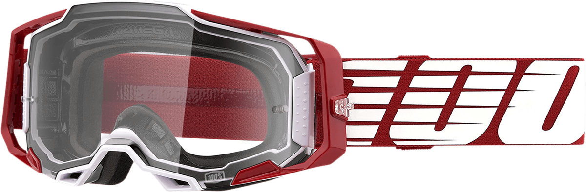 100% Armega Goggles - Oversized Deep Red - Clear 50004 - 00009 - Moto - House MX